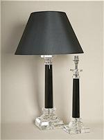 ALEXANDERS  BLACK CRYSTAL COLUMN LAMP